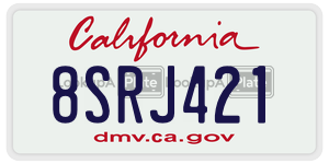 8SRJ421 license plate in California