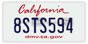 8STS594 license plate in California