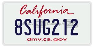 8SUG212 license plate in California