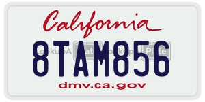 8TAM856 license plate in California
