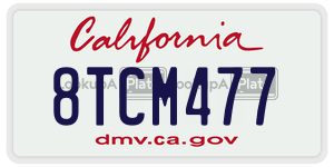 8TCM477 license plate in California