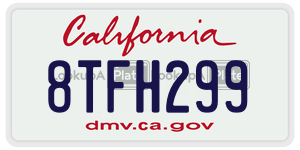 8TFH299 license plate in California