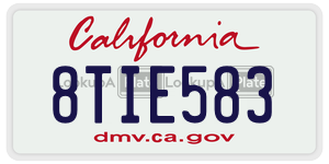 8TIE583 license plate in California