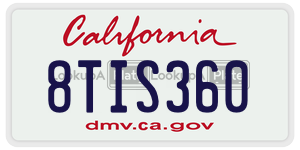 8TIS360  license plate in CA