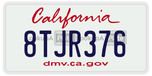 8TJR376  license plate in CA