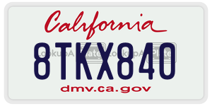 8TKX840 license plate in California