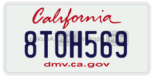8TOH569 license plate in California