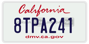 8TPA241 license plate in California