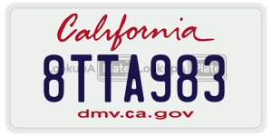 8TTA983  license plate in CA