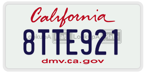8TTE921  license plate in CA