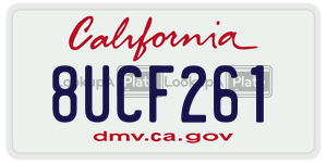 8UCF261 license plate in California