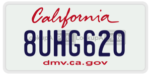 8UHG620  license plate in CA