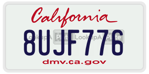 8UJF776 license plate in California