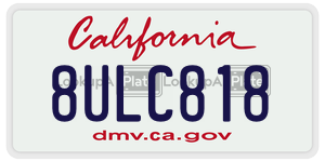 8ULC818 license plate in California