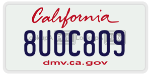 8UOC809  license plate in CA