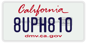 8UPH810 license plate in California