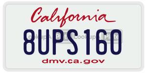 8UPS160 license plate in California