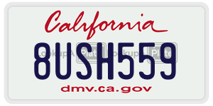 8USH559 license plate in California