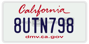 8UTN798 license plate in California