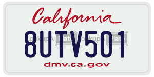 8UTV501  license plate in CA