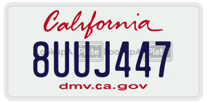 8UUJ447 license plate in California