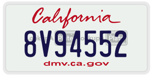 8V94552 license plate in California