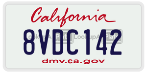 8VDC142  license plate in CA