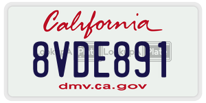 8VDE891  license plate in CA