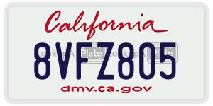 8VFZ805 license plate in California