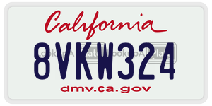 8VKW324 license plate in California