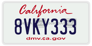 8VKY333 license plate in California