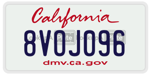 8VOJ096 license plate in California