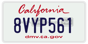 8VYP561  license plate in CA