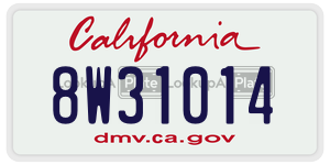 8W31014  license plate in CA