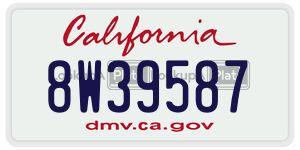 8W39587 license plate in California