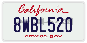8WBL520 license plate in California
