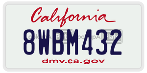 8WBM432 license plate in California