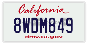 8WDM849 license plate in California