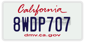 8WDP707 license plate in California
