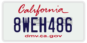 8WEH486 license plate in California