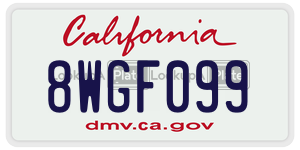 8WGF099 license plate in California