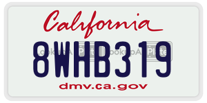 8WHB319  license plate in CA