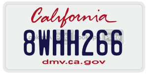 8WHH266 license plate in California