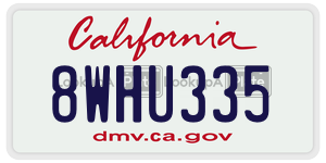 8WHU335  license plate in CA