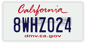 8WHZ024  license plate in CA