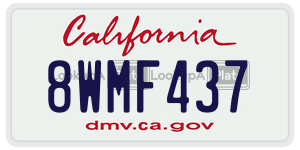 8WMF437  license plate in CA