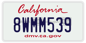 8WMM539 license plate in California