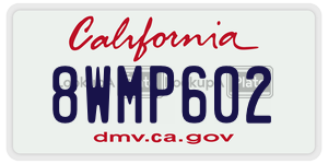 8WMP602 license plate in California