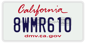 8WMR610 license plate in California