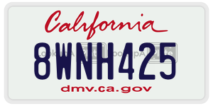 8WNH425 license plate in California